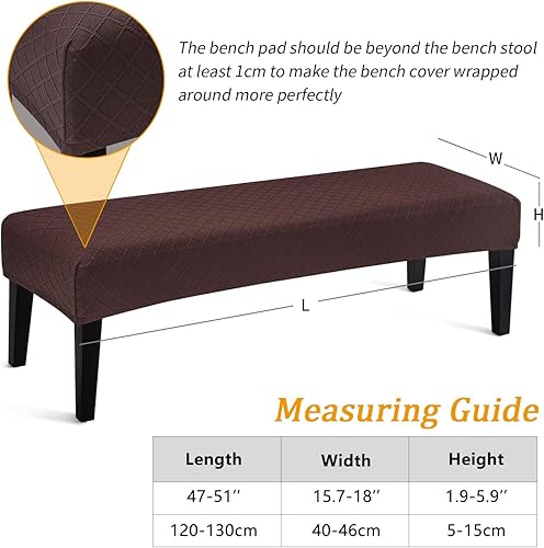 Miniatura 3 de Fuloon Funda impermeable para banco de comedor, funda extraíble lavable para sala de estar, dormitorio, cocina (chocolate)