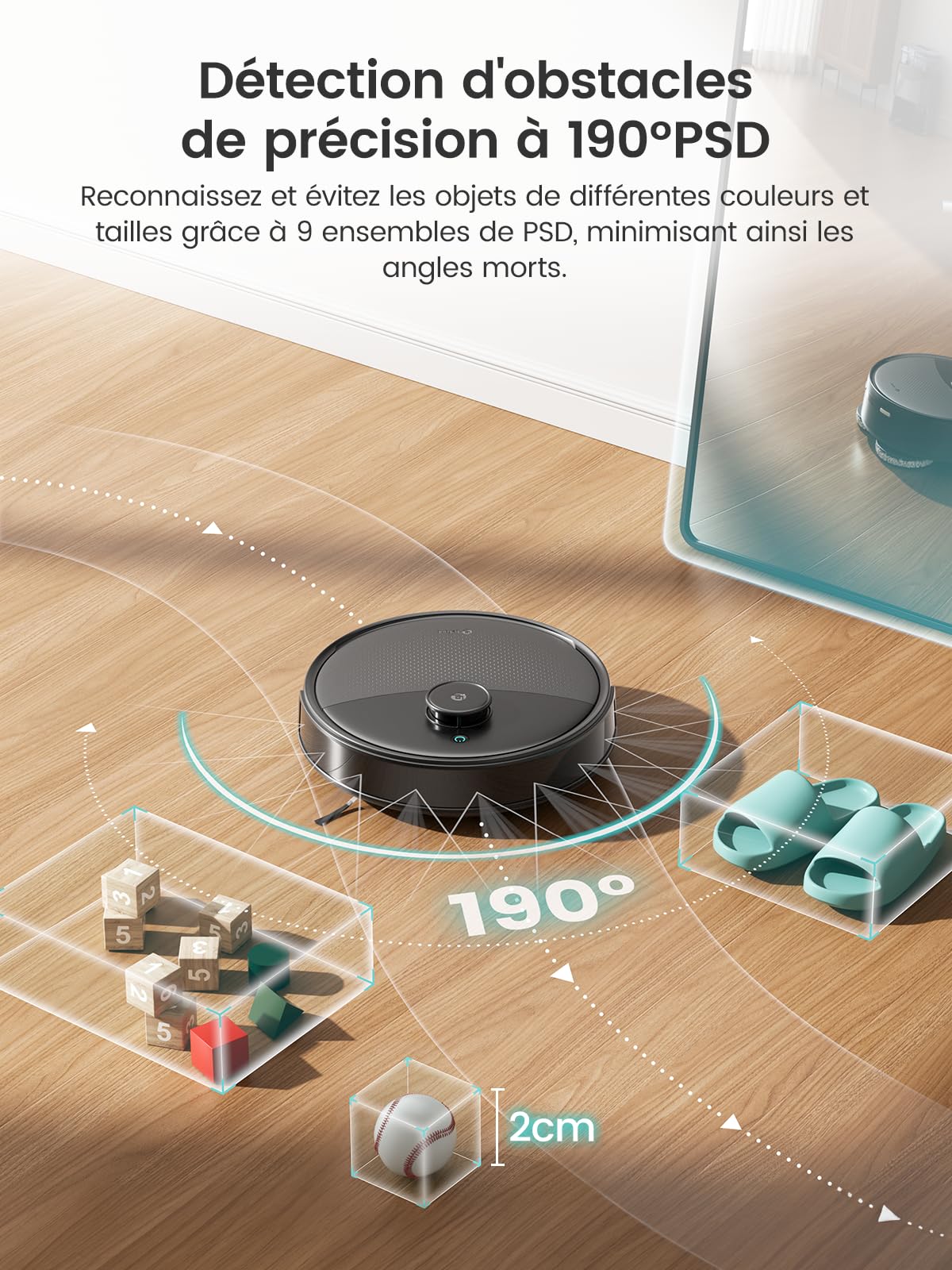 Lefant M3Ultra Robot Aspirateur Laveur, Station Auto-Nettoyage, Navigation Laser dToF 15m, Aspiration 23000Pa, Autonomie 220min, Lavage 75℃, Séchage Froid, Évitement d'obstacles PSD, WiFi 5G