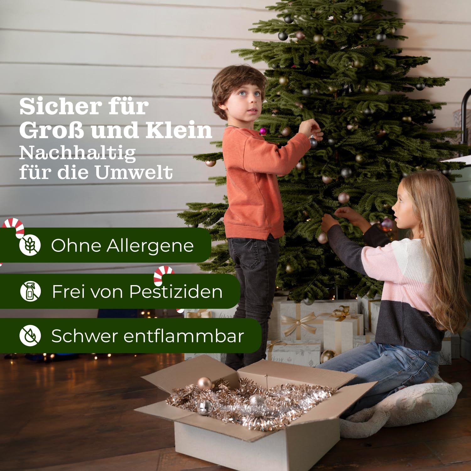 Künstlicher Weihnachtsbaum mit Beleuchtung | 180 cm | 400 LED | Weihnachtsbaum künstlich wie echt | LED Weihnachtsbaum inkl. Metallständer und Aufbewahrungskarton | Tannenbaum künstlich wie echt