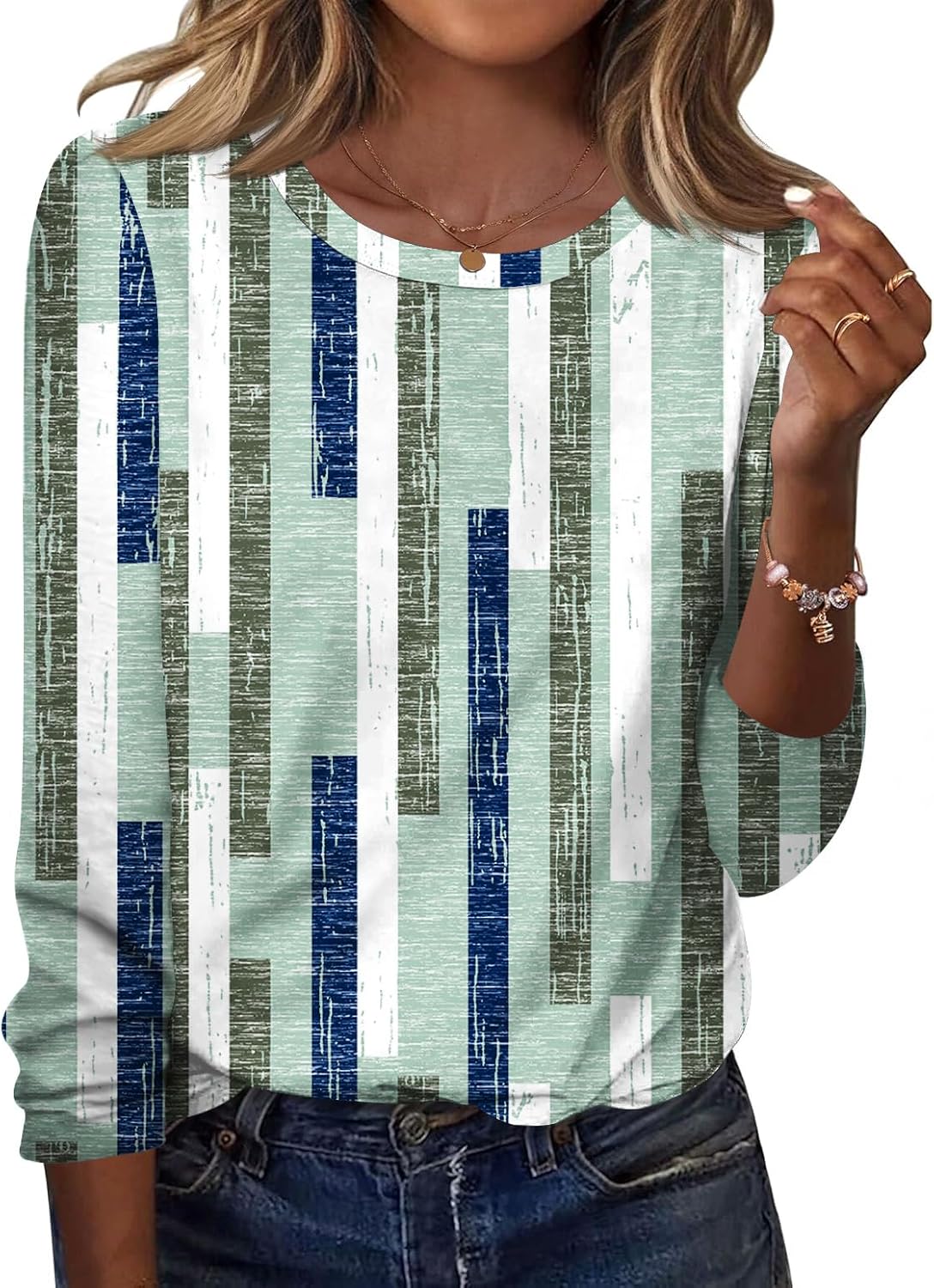 TCOT Women Long Sleeve Crew Neck Tee Tops Trendy Casual Dressy Blouses Spring Clothes Pullover Shirts