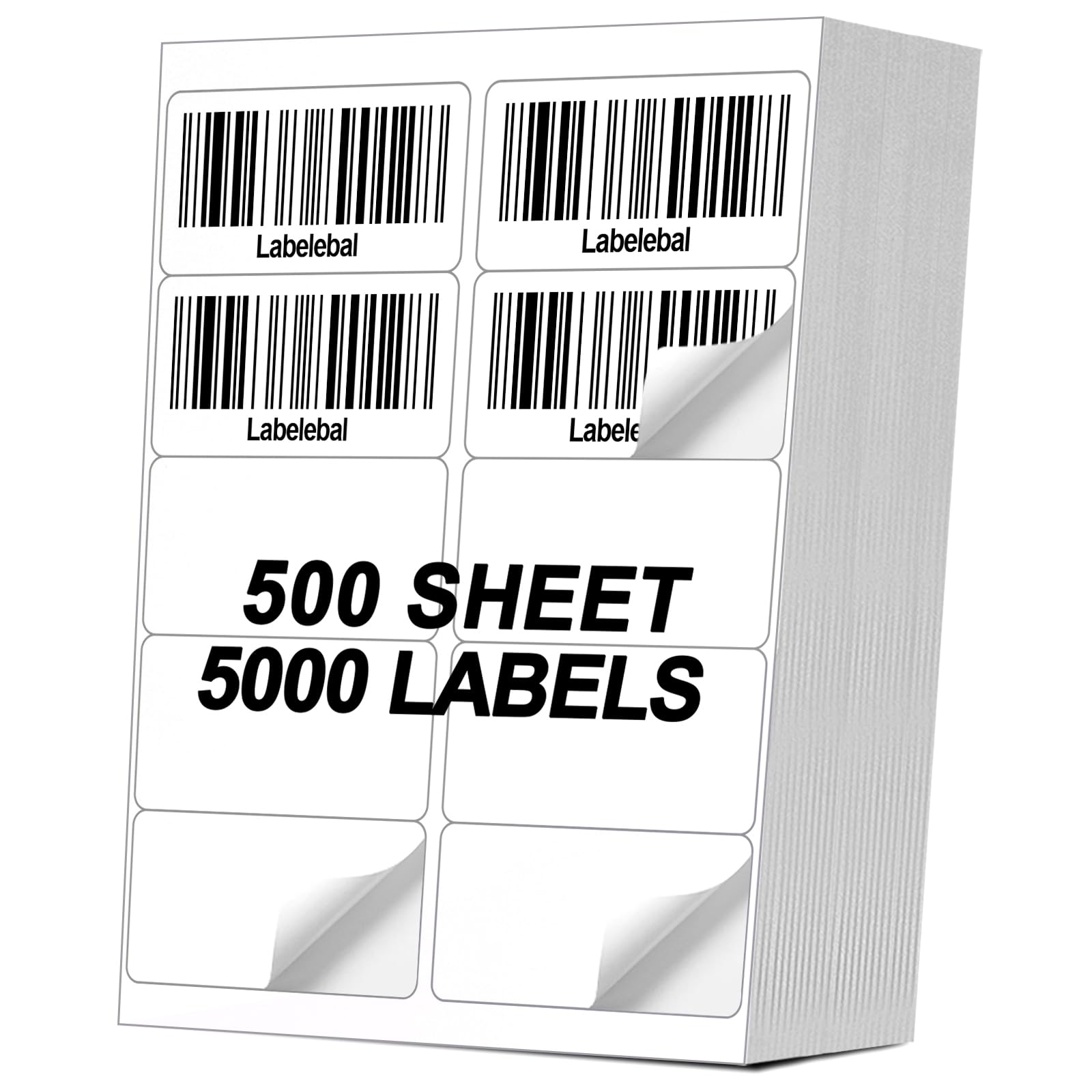 [500 Sheets 5000 Pcs] 10-UP 2''x4'' Shipping Labels for Laser & Inkjet Printers, 2" x 4" Mailing Stickers, 10 Pcs Per Page Shipping Labels,8.5"×11"