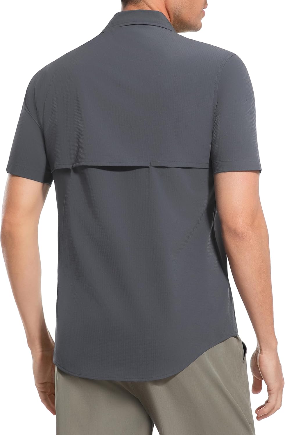 Men's Outdoor Sun Protection Shirt Short Sleeve Quick Dry Lightweight Breathable UPF50+ Hiking Fishing Travel Camping