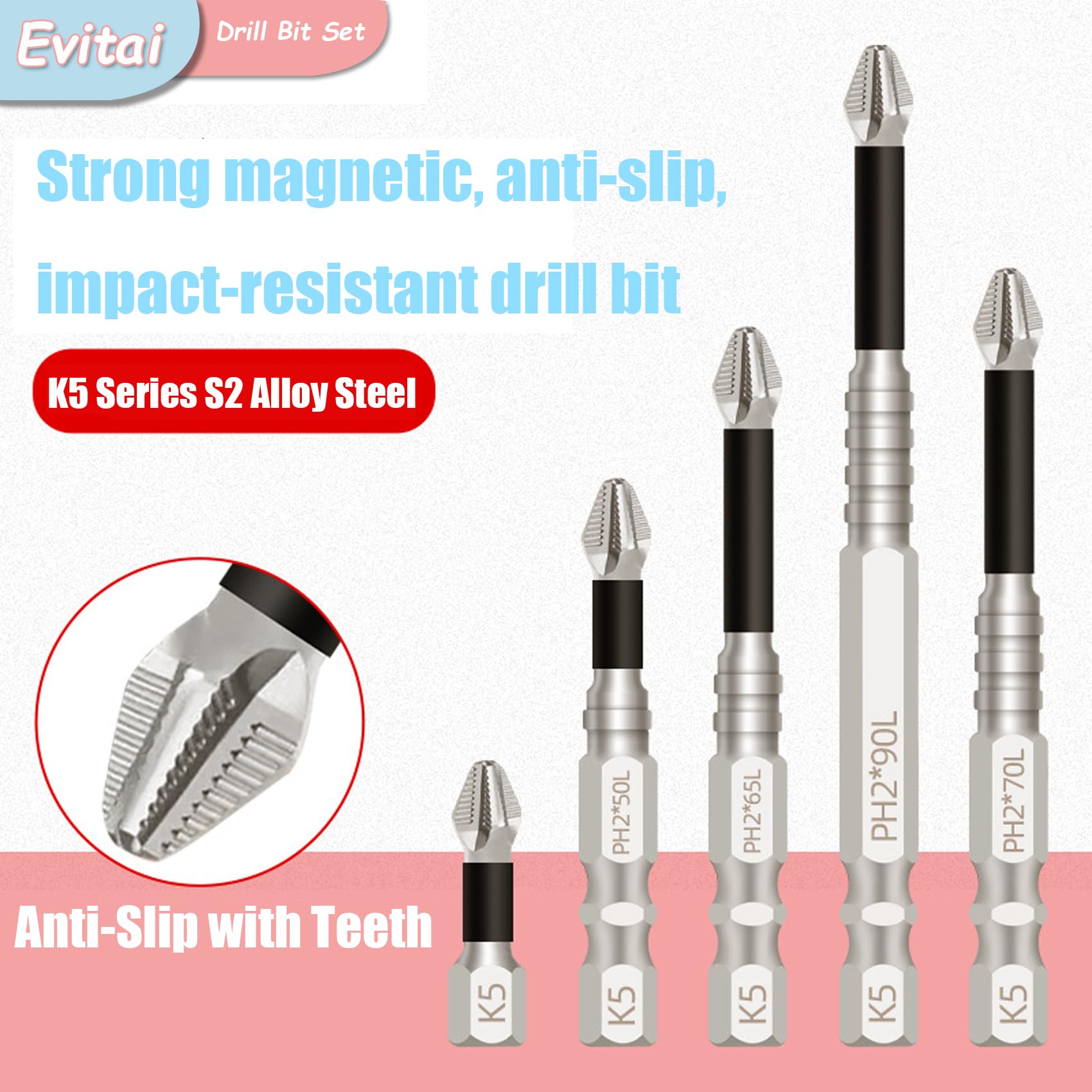 Phillips Drill Bits High Magnetic Screwdriver Drill Bit Set - 9-Piece ...