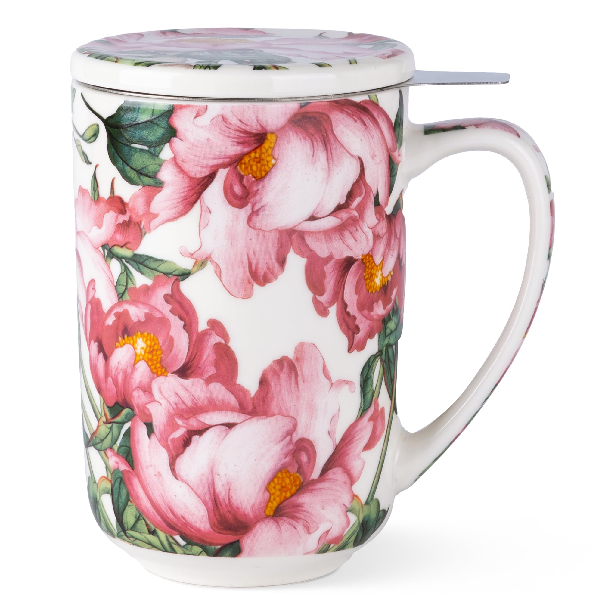 AmorArc Tea Cup With Infuser and Lid, 18oz Loose Leaf Tea Mug With Steeper
