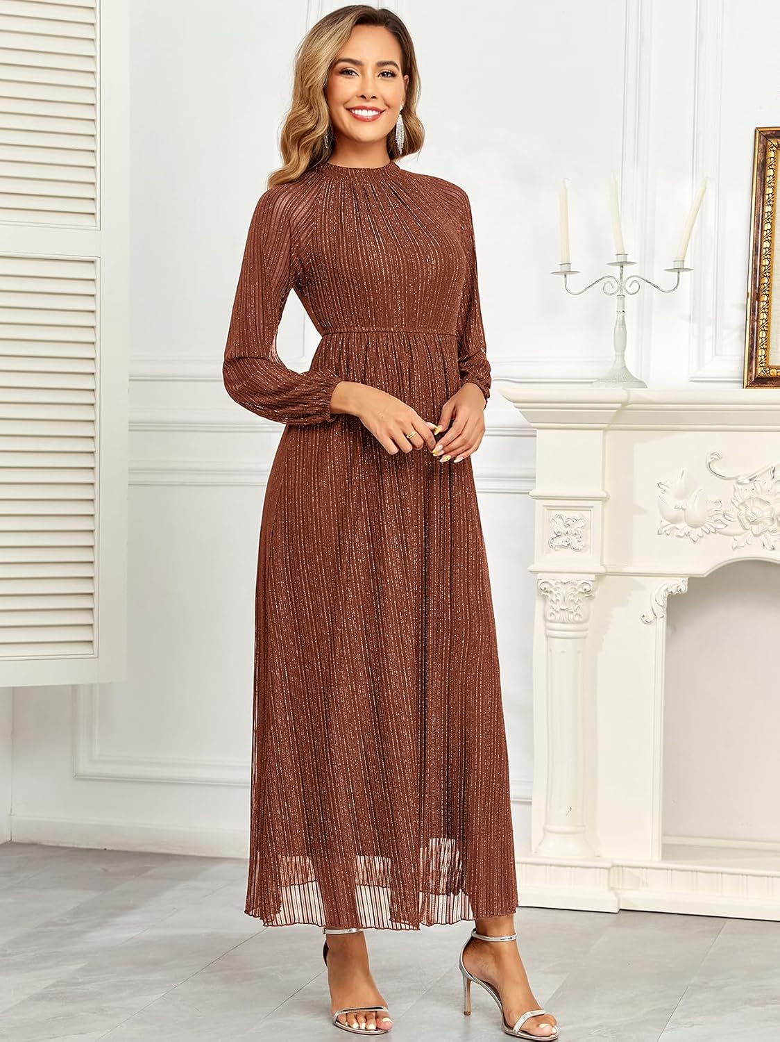 CYCLAMEN Formal Maternity Dress Sparkly Halter Neck A-Line Maxi Gown Baby Shower Pregnancy Photoshoot Wedding Guests