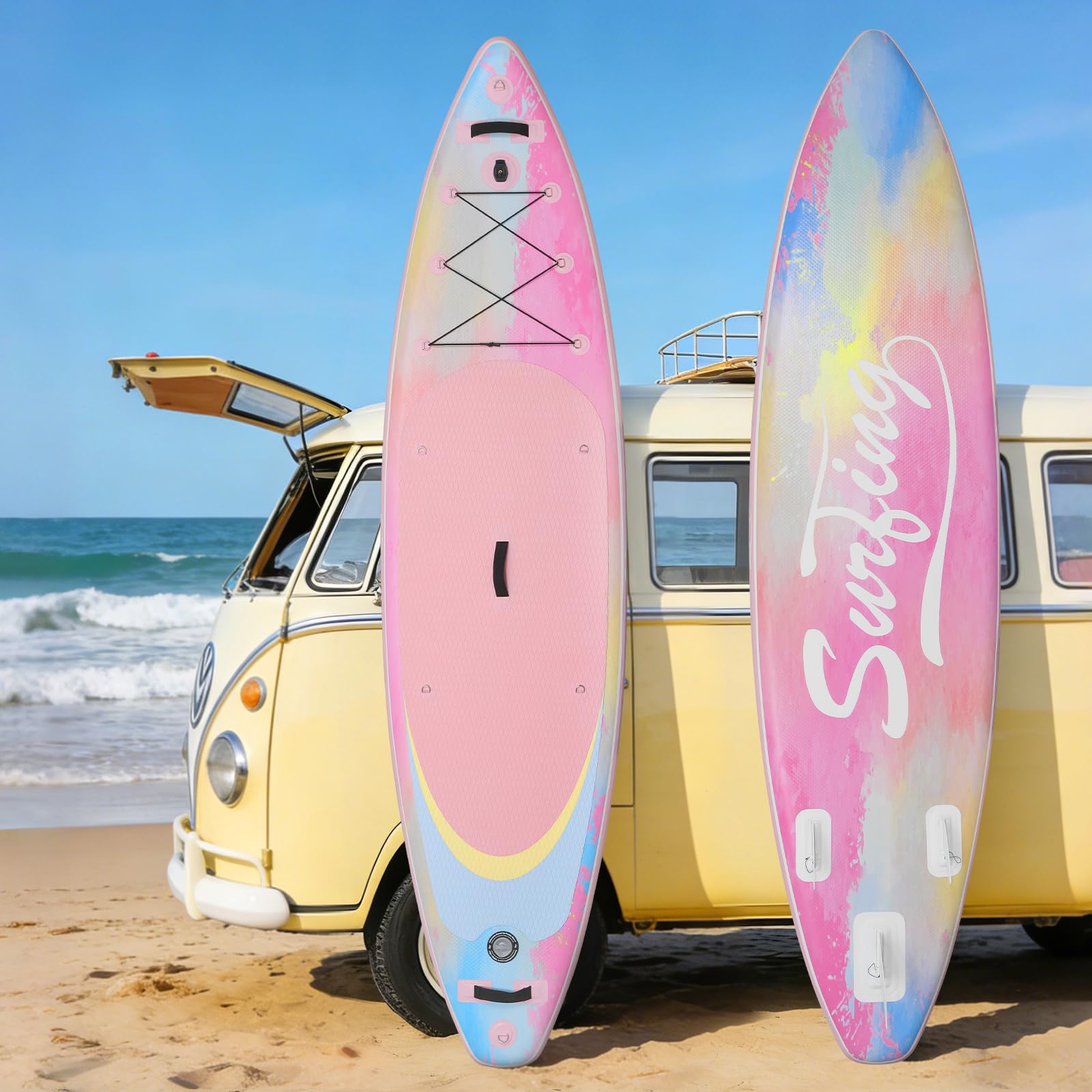YU YUSING Tabla Paddle Surf Hinchable 335 cm, Paddle Surf, Rosa Océano