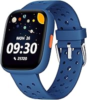 BIGGERFIVE Brave 2 Kids Smart Watch No App/Phone Needed: 1.8" Fitness Tracker, Heart Rate Sleep Monitor, IP68 Waterproof, Games for Boys Girls 5-16 Blue