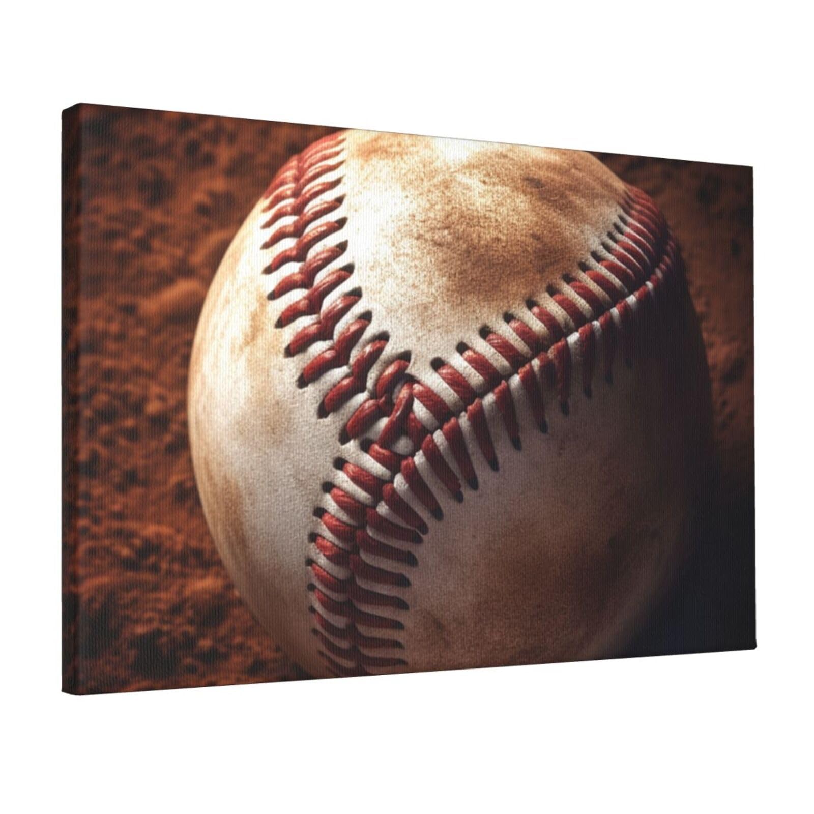 Canvas Wall Art for Living Room Wall Decor 12"x18" Modern Artwork Painting Pictures Hanging Canvas Prints Baseball Aesthetic Wall Art for Bedroom Bathroom Office Wallart Decor