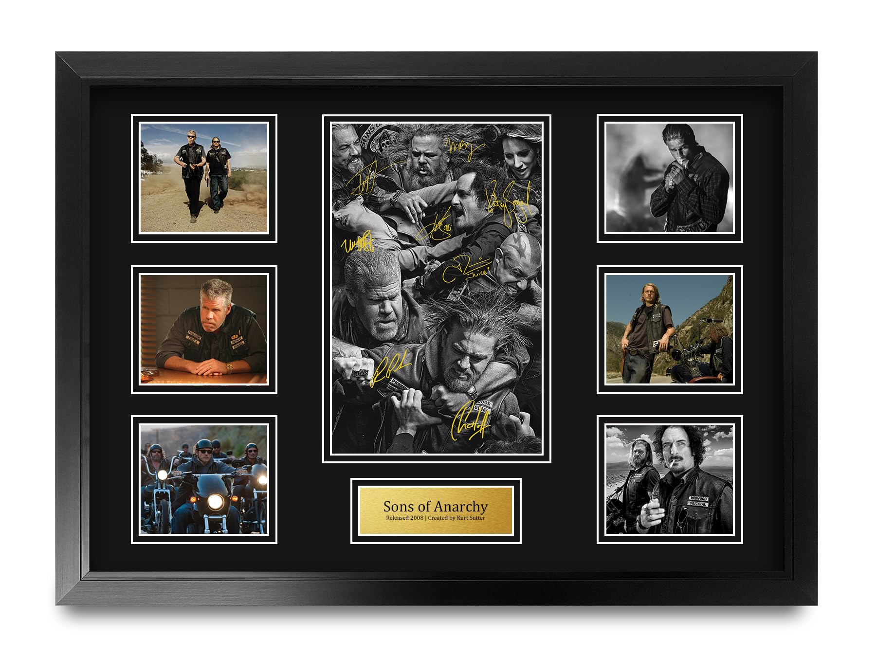 HWC Trading Sons of Anarchy Gifts Printed Signed Autograph Presentation Photo Montage Display for TV Show Fans - A2 Framed (ID-006569) โ image 1