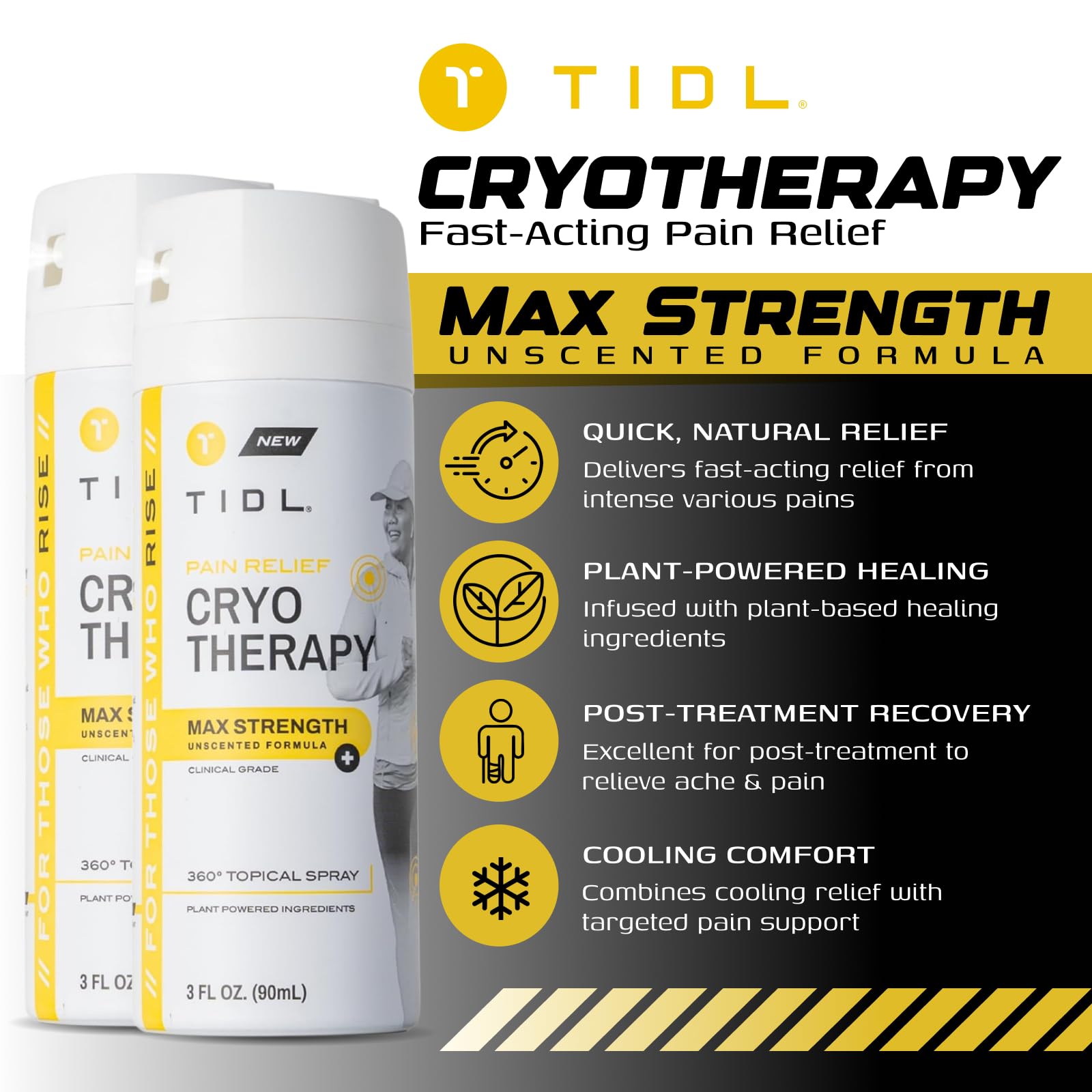 TIDL Cryotherapy Max Strength Pain Relief Numbing Spray, 2-Pack 3 fl oz — Amazon image 2
