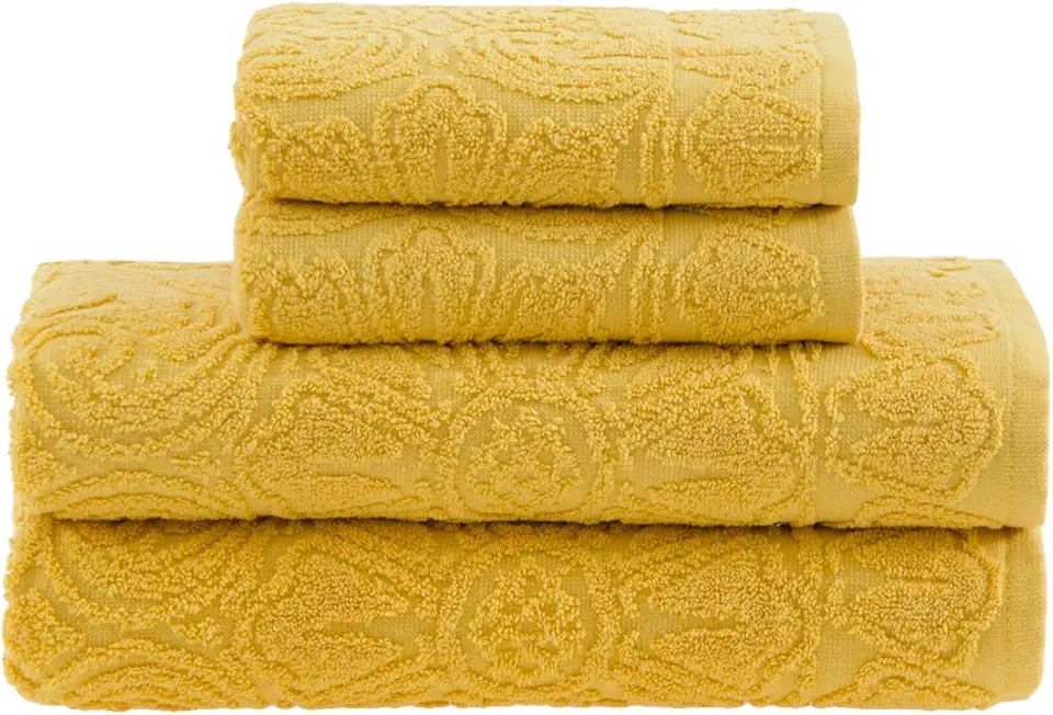 Buddemeyer Jogo de toalhas Florentina Banho Amarelo 4 peças