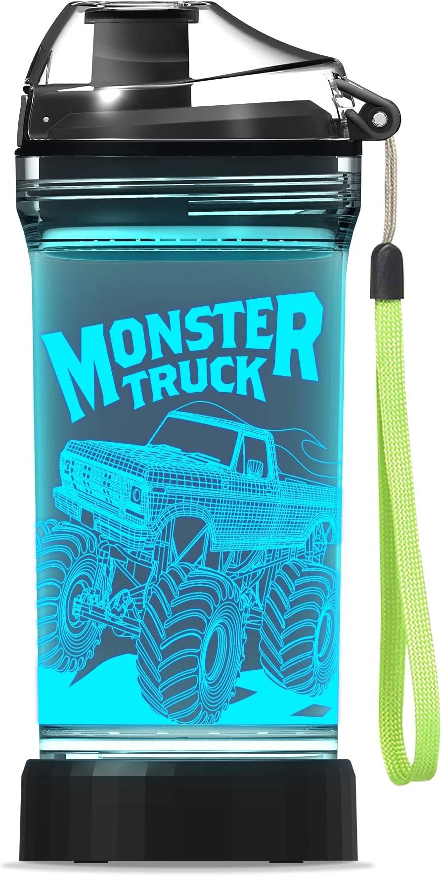 Kids Water Bottle with 3D Monster Truck