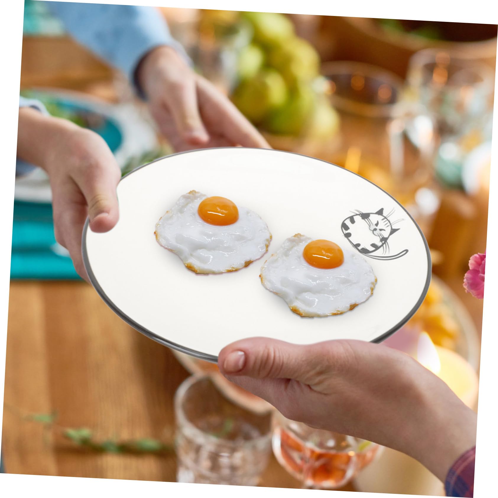 TOYANDONA Set da 6 Piatti in Ceramica Lisci e Lucidi Design Elegante e Forma Semplice, per Famiglie e Matrimoni, e Aspetto Raffinato Stili multipli