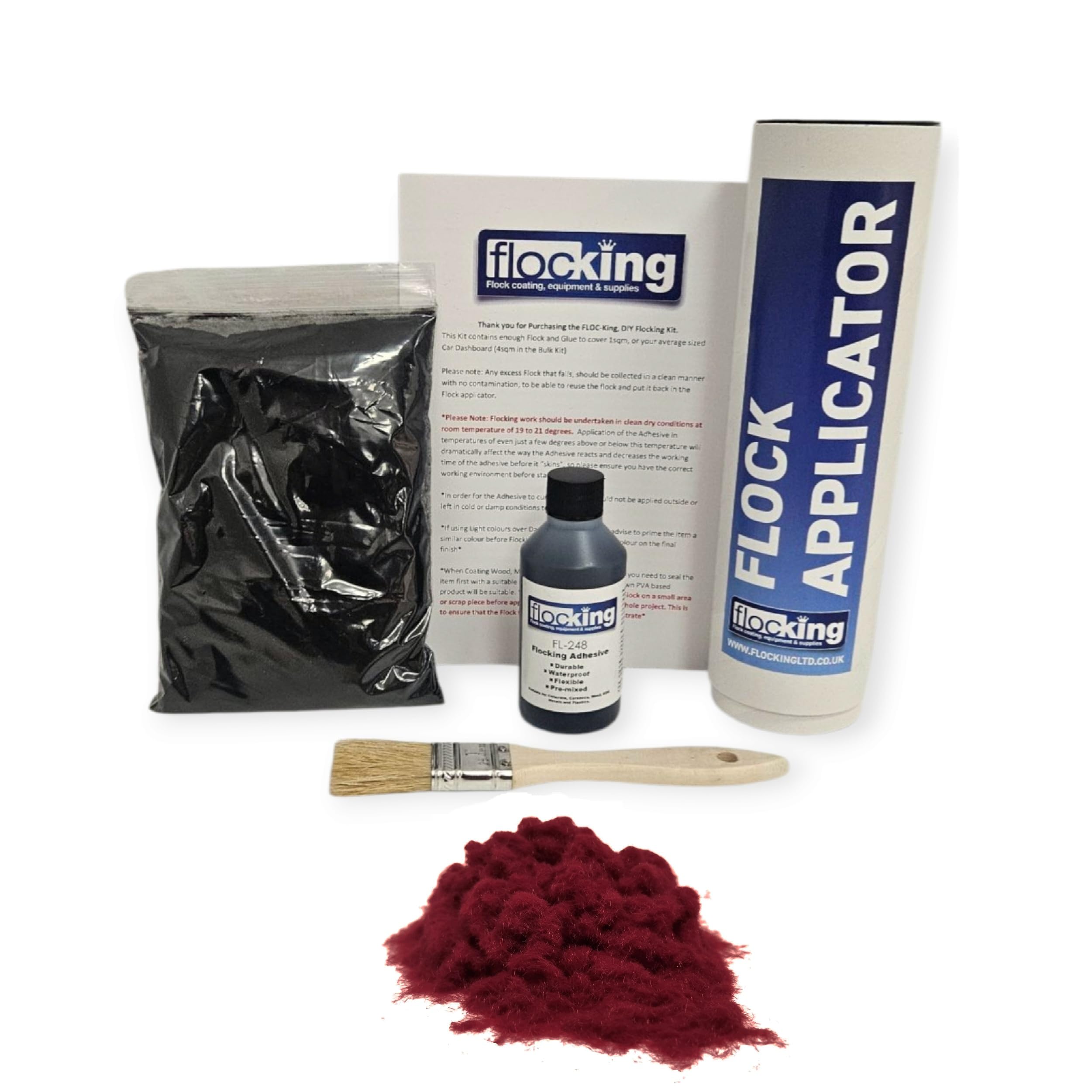 Small Flocking Kit - Flock Powder - Nylon Flock - (Wine)