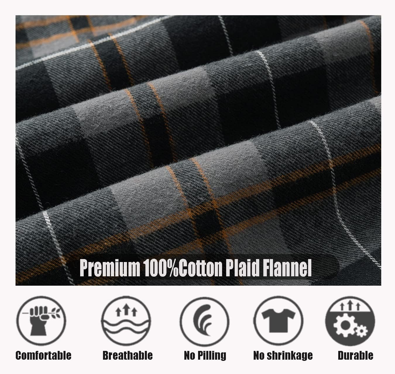 Mens Casual Flannel Plaid snap Shirt Sleeveless with Pocket - Image 5