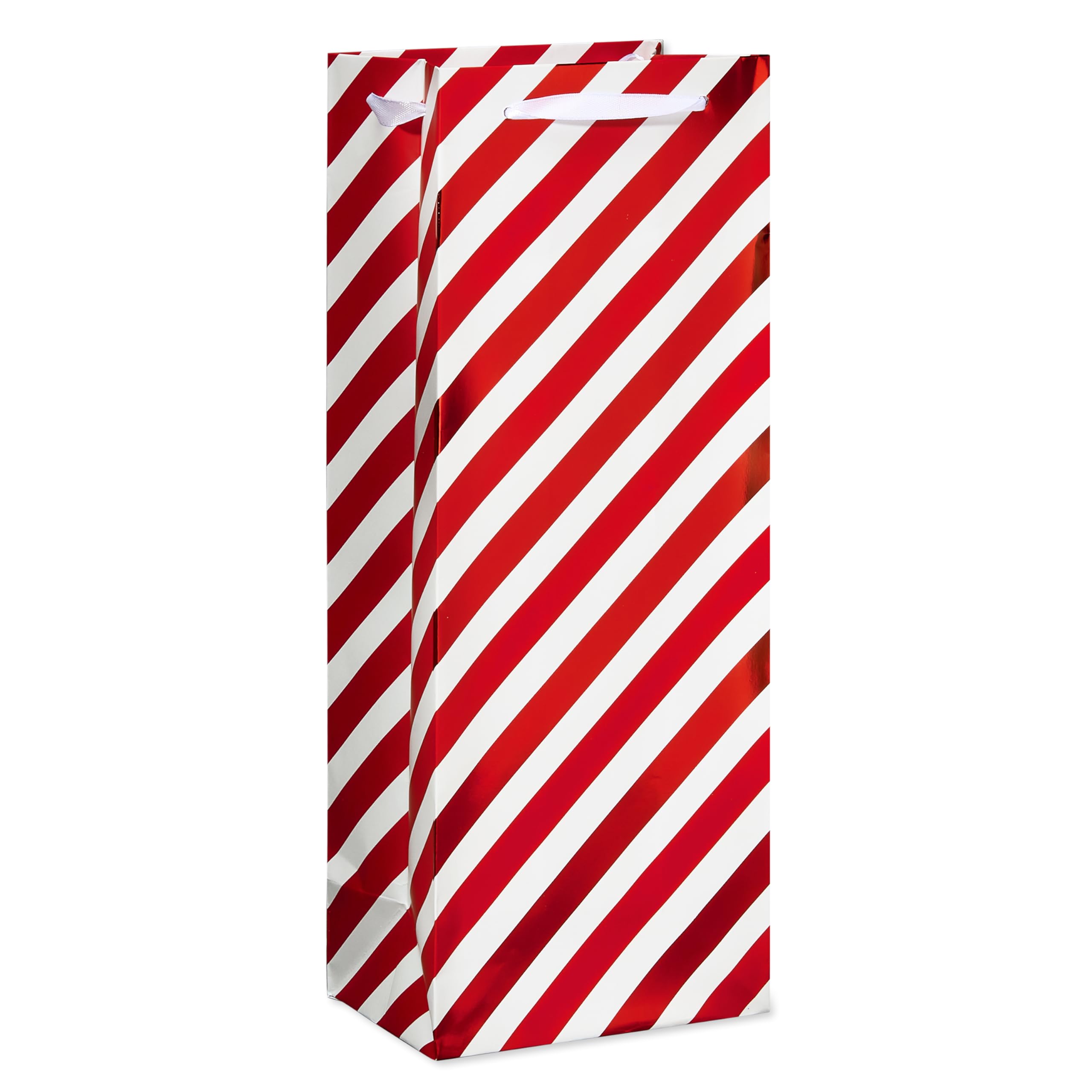 American Greetings Wein-Geschenktüten Set – 5 Beutel, Rot/weiß/silber, Mit Satinband-Griff