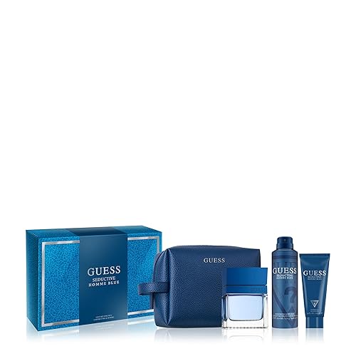 Guess Seductive Blue Men Homme Eau de Toilette Set de regalo de 4 piezas Colonia Spray 3.4 onzas lĂquidas, spray corporal desodorizante de 6.0 Guess Seductive Blue Men Homme Eau de Toilette Set de regalo de 4 piezas Colonia Spray 3.4 onzas lĂquidas, spray corporal desodorizante de 6.0