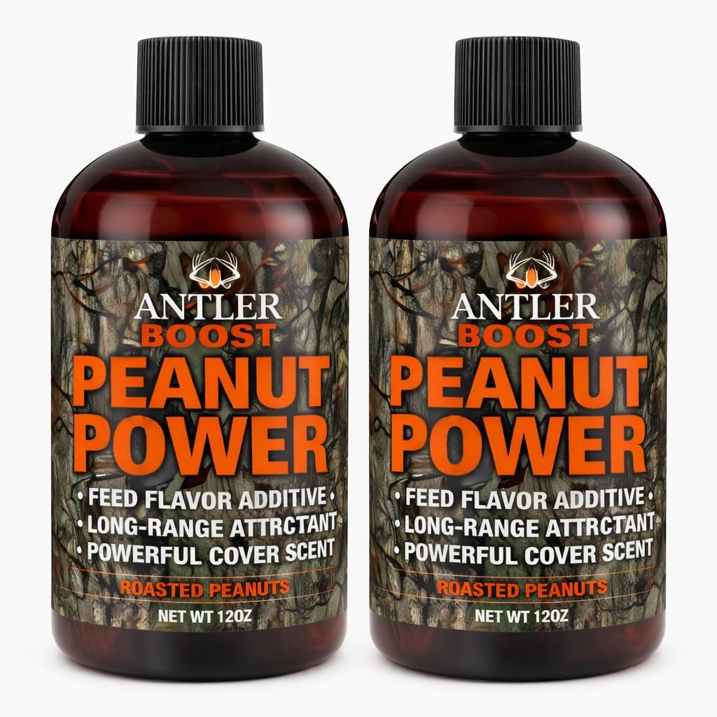 Peanut Power Deer Feed Enhancement & Attractant – Exclusive Unrefined Roasted Peanut Oil for Whitetail Hunting, Long-Lasting Natural Attraction & Scent Cover