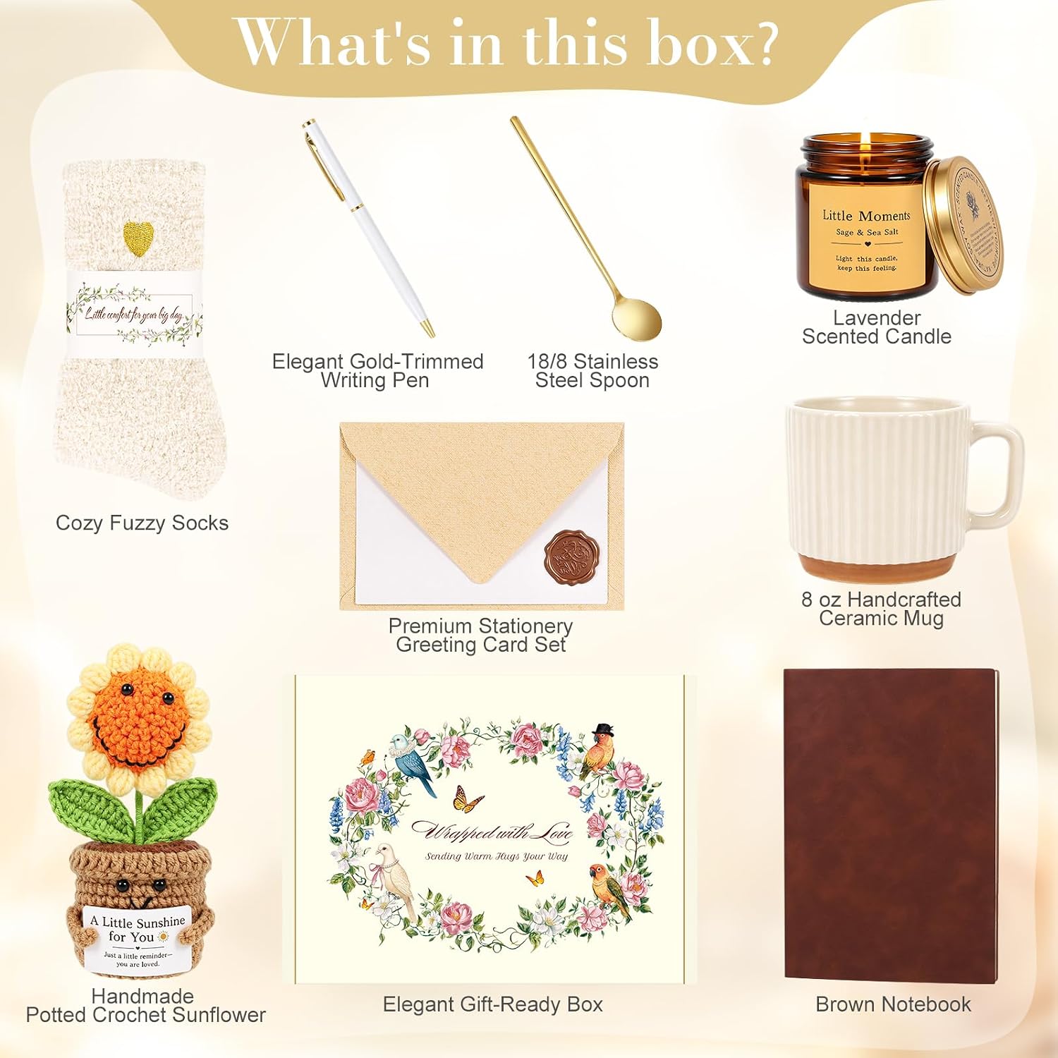 Get Well Gifts for Women After Surgery – Self Care Care Package, Feel Better Gift Basket, Thinking of You, Hug in a Box, Surgery Recovery Gift Ideas for Her (Off-white)