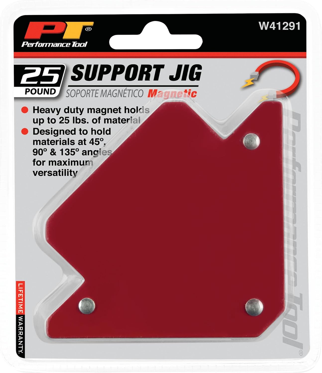Performance Tool W41291 Heavy Duty Magnetic Welding Holder, Holds Up to 25 lbs, 45º, 90º, and 135º Angles for Versatility