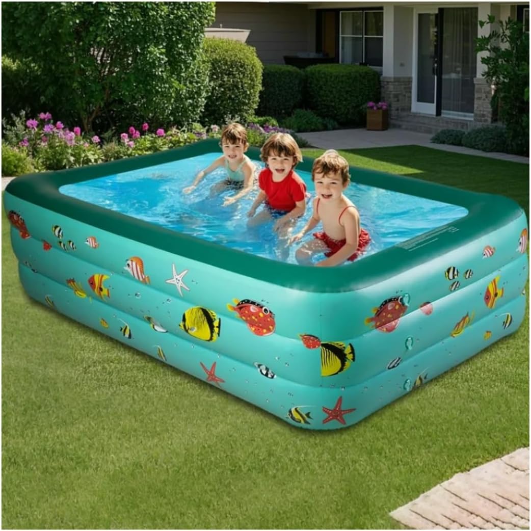 Rectangular Inflatable Pool, 1 Piece – Blue