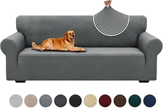OUWIN 2023 Newest Stretch Couch Covers for 3 Cushion Couch 1 Piece Sofa Slipcovers Super Soft Couch Covers Washable Sofa Furniture Protector Anti-Slip Sofa Couch Covers Dogs (Sofa, Light Gray)