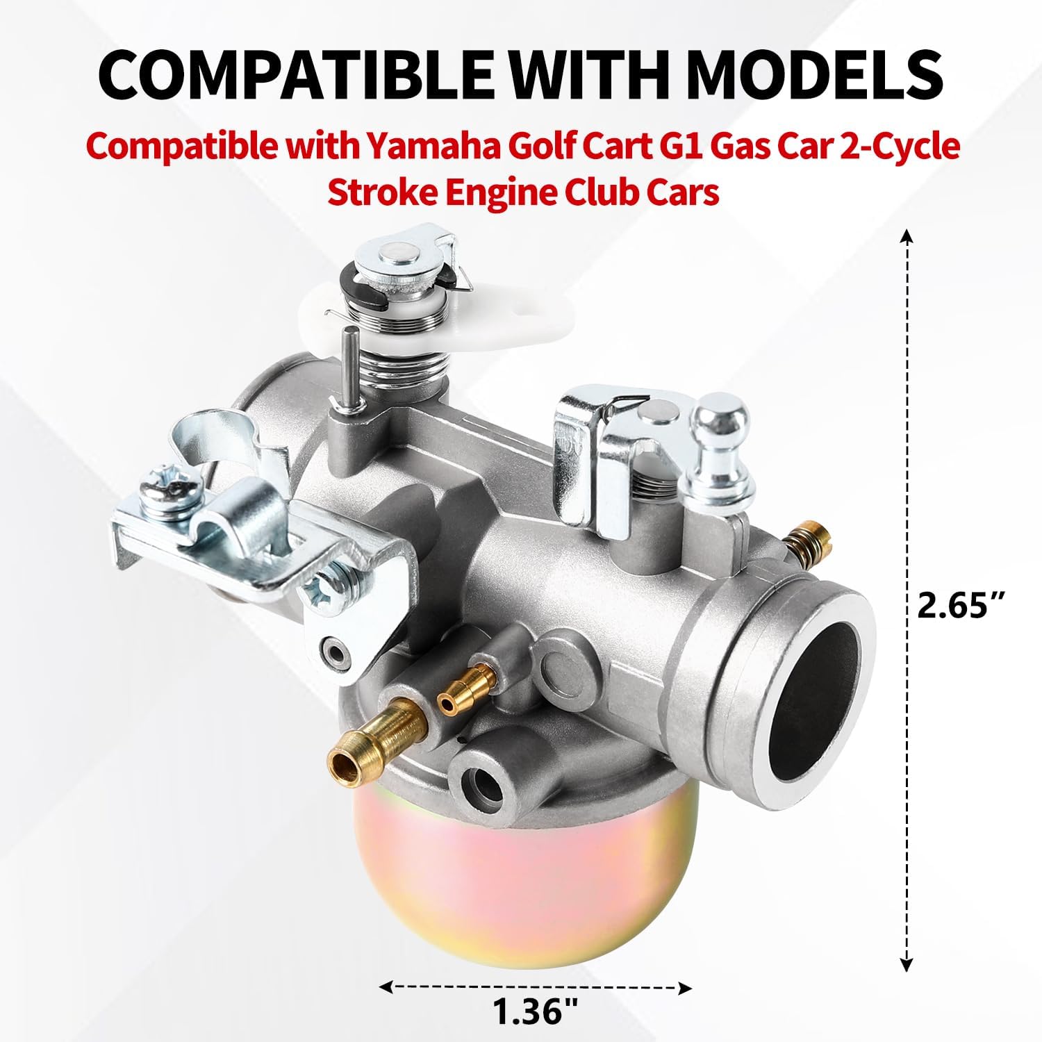 Carburetor Compatible with Yamaha Golf Cart G1 Gas Car 2-Cycle Stroke Engine Club Cars,Carb Replace OEM# J24-14101-01, J24-14101-00, J24-13586