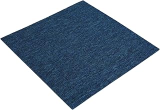vidaXL Teppichfliese Blau 50 x 50 cm 4 pcs PP und Bitumen, Schlafzimmer, Modulare Böden, Weicher Teppich, Innenbereich, Wohnzimmerfliesen, Stylishe Lösungen, Pflegeleicht