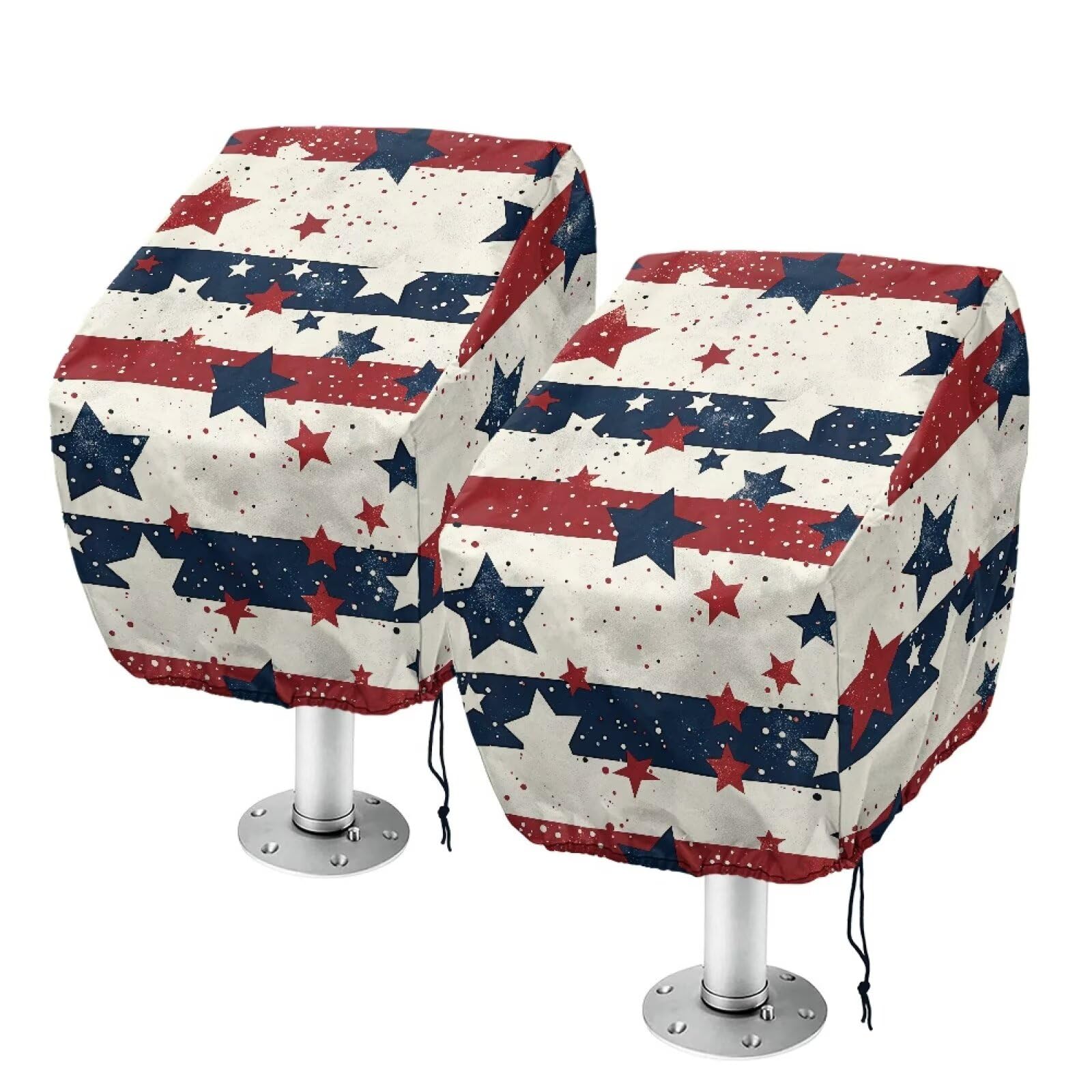 Boatee Star Boat Folding Seat Cover Red and Blue Stripes Waterproof Pontoon Captain Boat Bench Chair Seat Cover Boat Seat Cover for Outdoor Yacht Ship Fishing Boat Seats American Flag Boat Cover