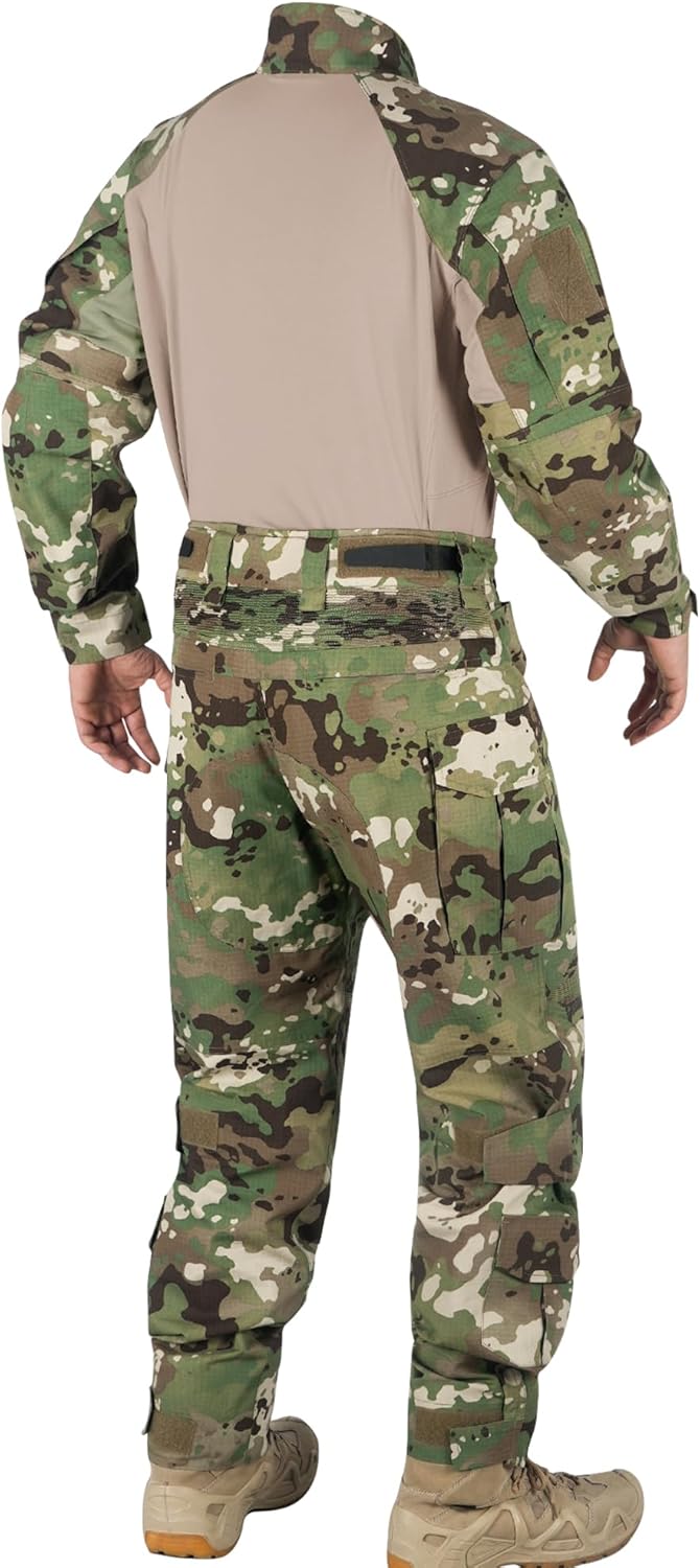 Tactical Shirt for Men 1/4 Zip Camo Shirt Long Sleeve Combat Military Top with 2 Pockets - Image 4