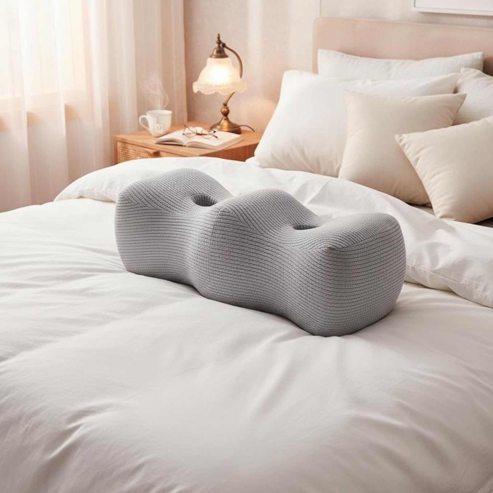 predolo Almohada para Piernas de Espuma Viscoelástica Alivia la Presión Cojín Postural para Dormir Diseño Ergonómico Descansar, Azul Marino