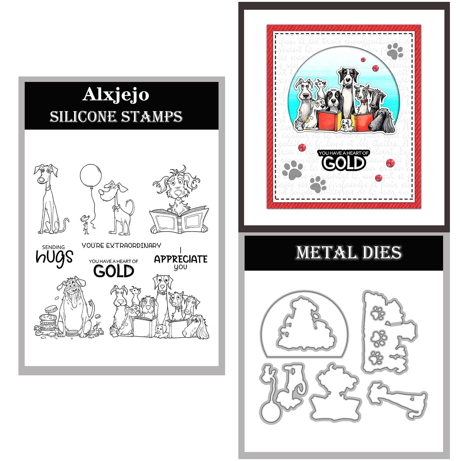 Alxjejo Cutting Dies and Stamps Set 2024-2025-2026,Stamps and die for Card Making for DIY Birthdays, Thanksgiving Day, Valentine's Day, Scrapbooking, Art Craft, Festivals Greeting Card Album