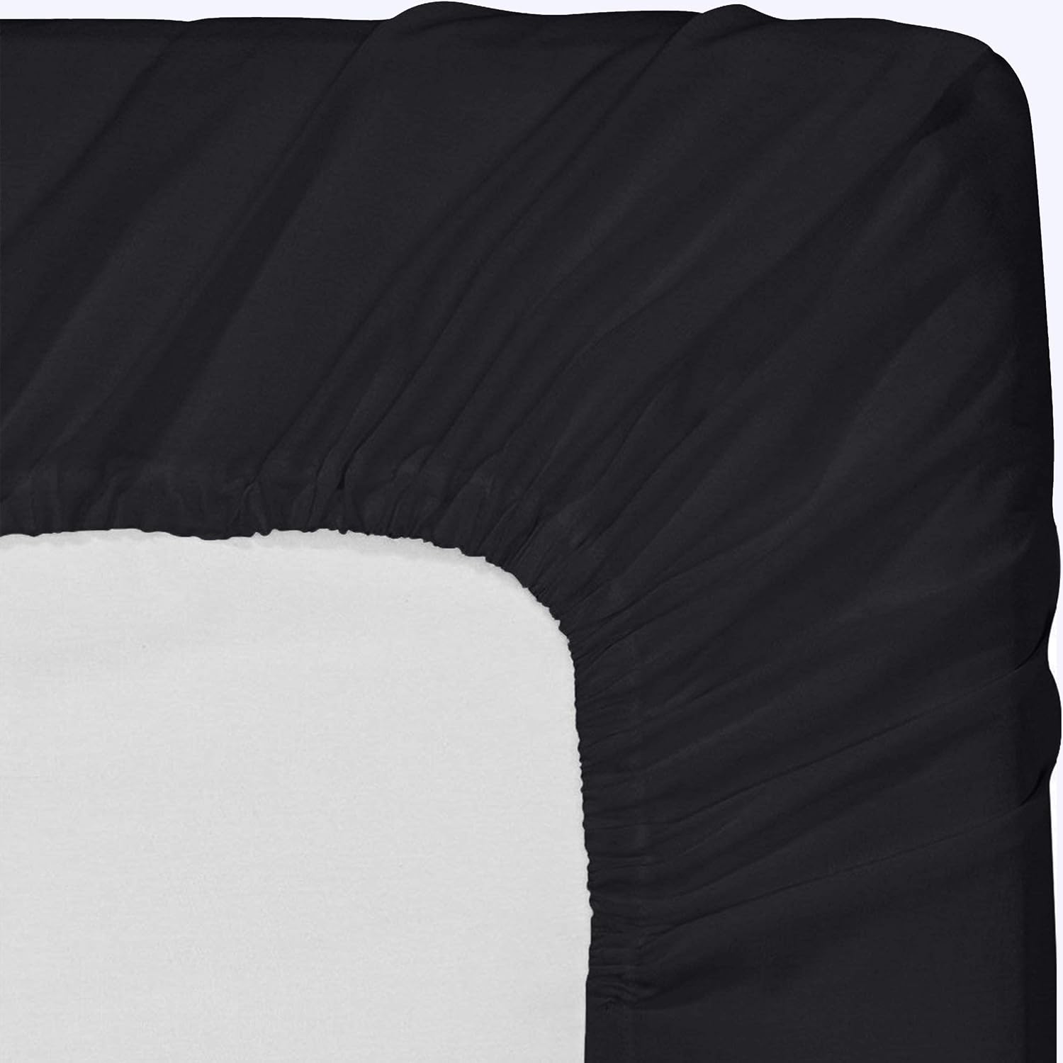 Utopia Bedding Queen Fitted Sheets - Bulk Pack of 6 Bottom Sheets - Soft Brushed Microfiber - Deep Pockets - Shrinkage & Fade Resistant - Easy Care (Black)