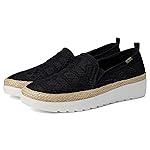 Skechers BOBS Women's Flexpadrille Hi-Crisp Meadow Espadrille, Black, 7.5