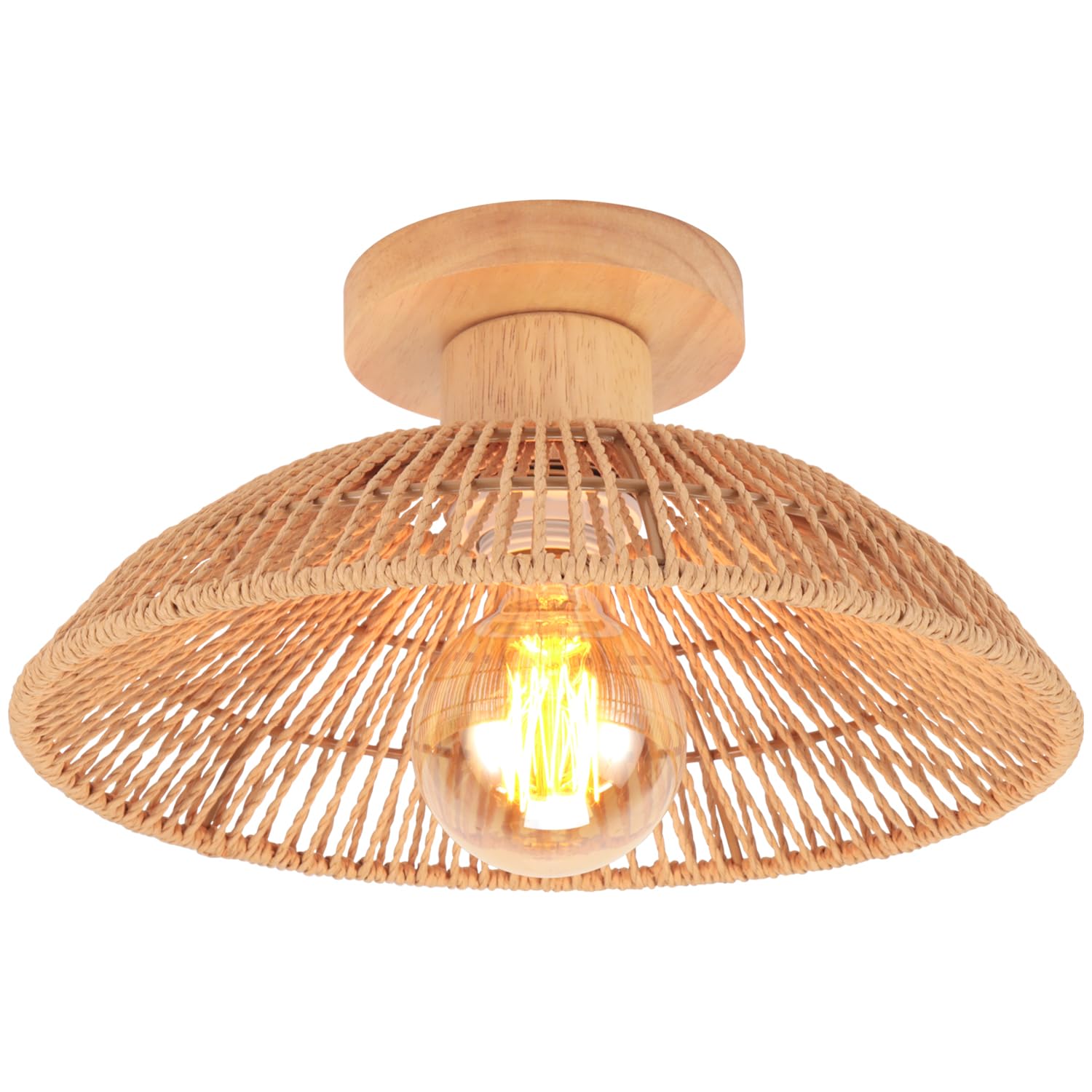 Luminaire en rotin tressé main et bambou pour un éclairage haut de gamme
