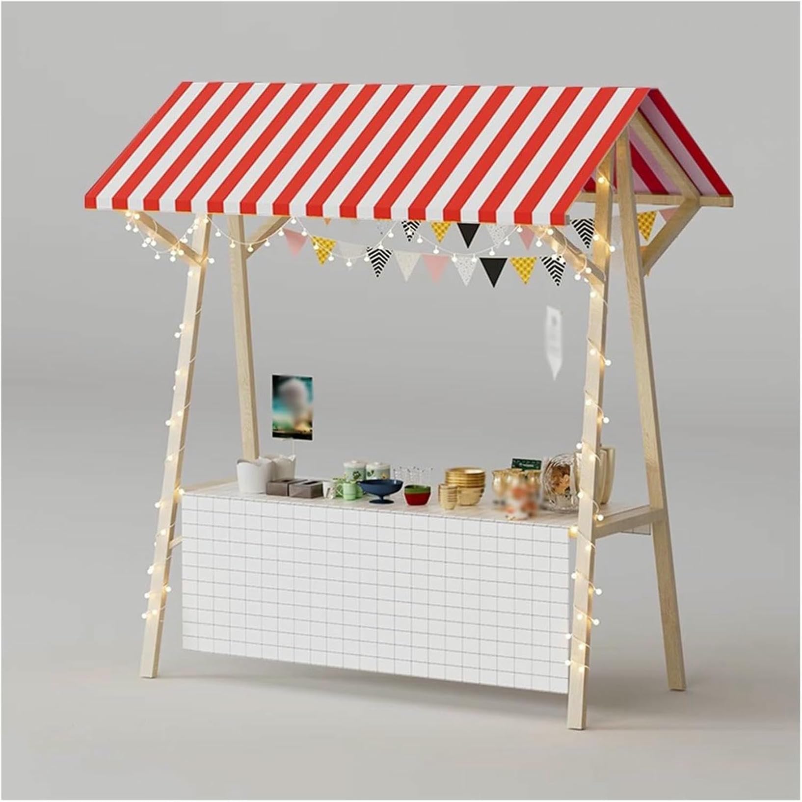Étal de fournisseur en bois avec awning pliable pour simplifier la vente ambulante