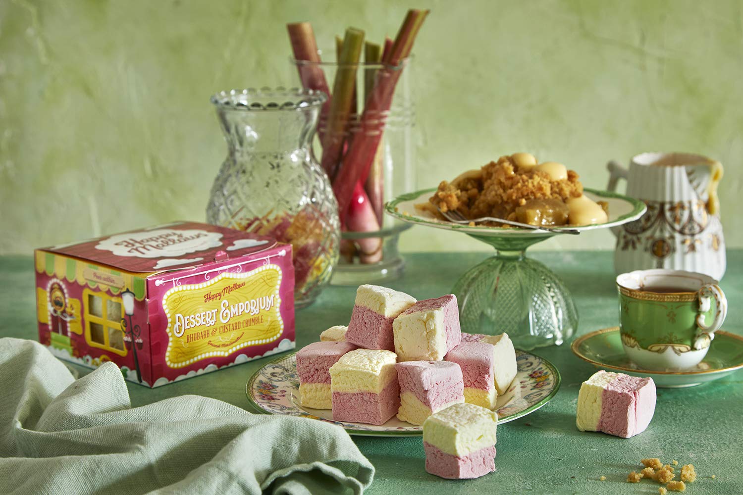 Rhubarb and Custard Crumble | Happy Mallows Gourmet Marshmallows | 100% Handmade | 100% Family Run