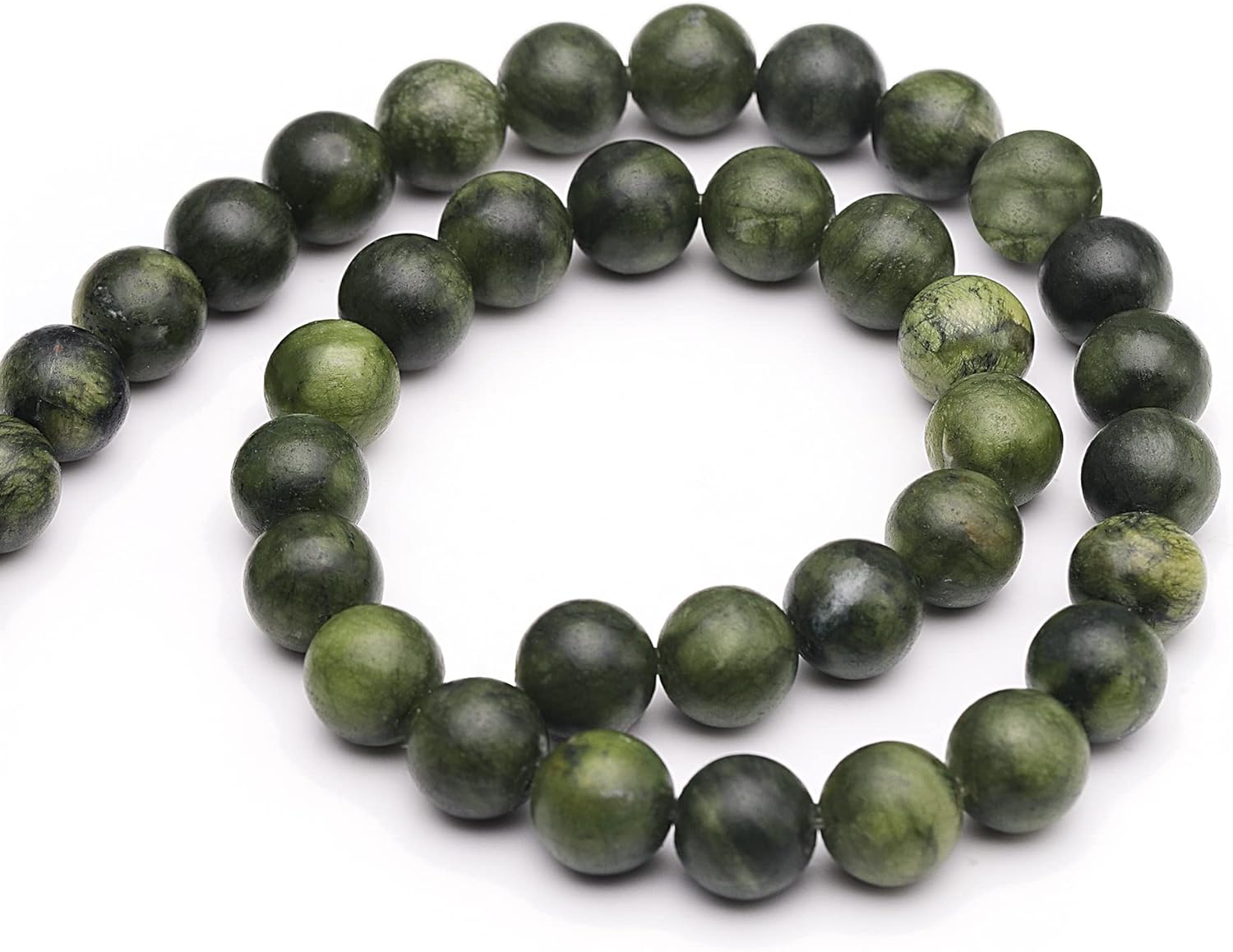 Youngbling Natural Jade Beads for Jewelry Making,6mm Green Jade Polished Round Smooth Stone Beads,Genuine Real Stone for Bracelet Necklace 15 Inch(Green Jade,6mm) - Image 4