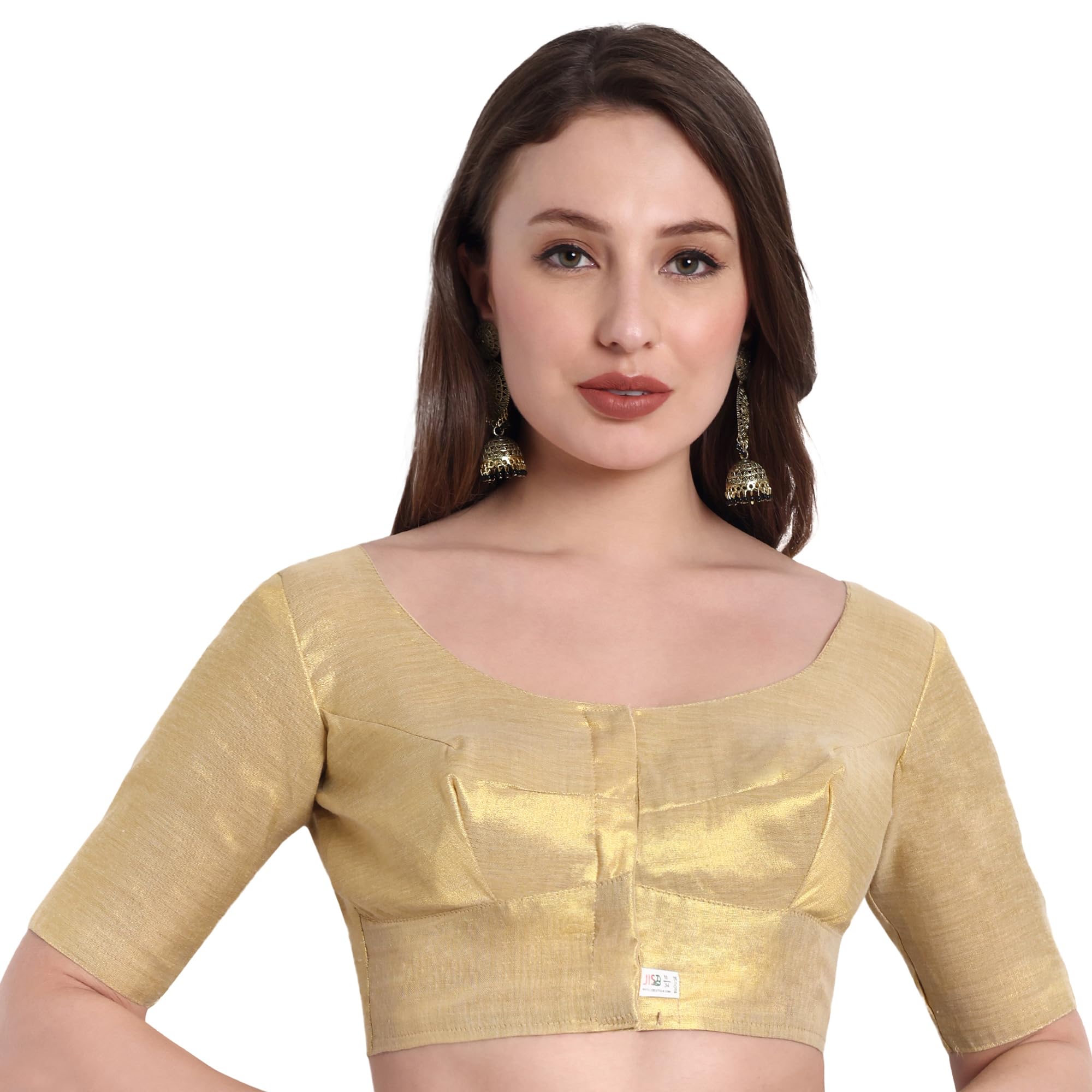 jisb Plain Tissue Blouse with Elbow Length Sleeve-picture-30