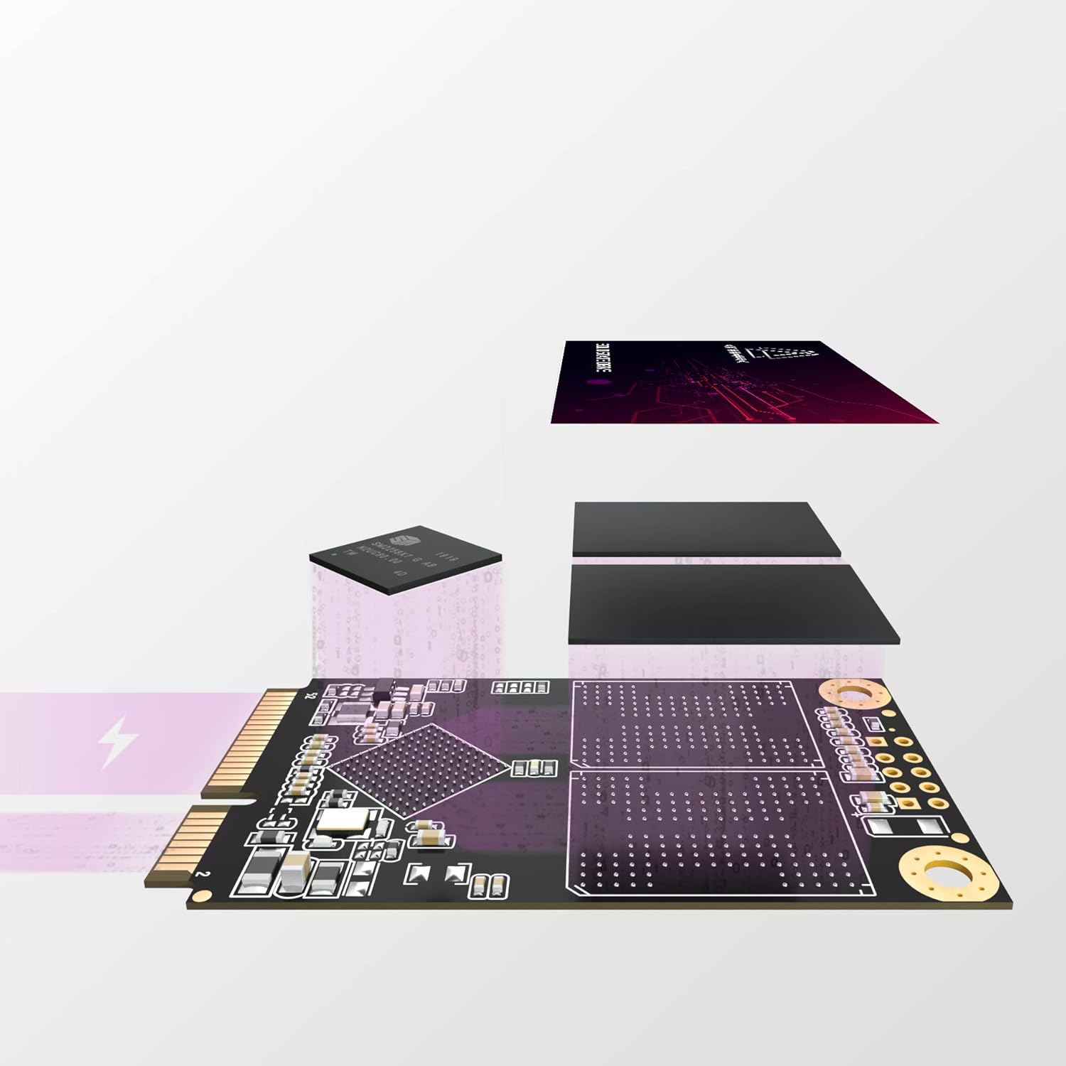 Msata SSD 64GB Kingshark Internal Solid State Drive Mini Sata High Performance Hard Drive Disk for Desktop Laptop SATA III 6Gb/s (64GB, MSATA) - Image 5