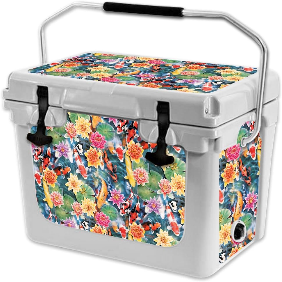 MightySkins (Cooler Not Included) Skin Compatible with RTIC 20 Cooler (2017 Model) - Koi Pond | Protective, Durable, and Unique Vinyl Decal wrap Cover | Easy to Apply | Made in The USA