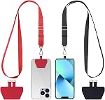 CACOE Phone Lanyard 2 Pcs Adjustable Neck Strap,4 Pcs Patches, Universal Crossbody Multifuctional Patch Polyester Cell Phone Lanyards Compatible with Most Smartphones | 2 Adjustable Neck Strap,4 Patches,Multifuctional Universal Crossbody Cell Phone L