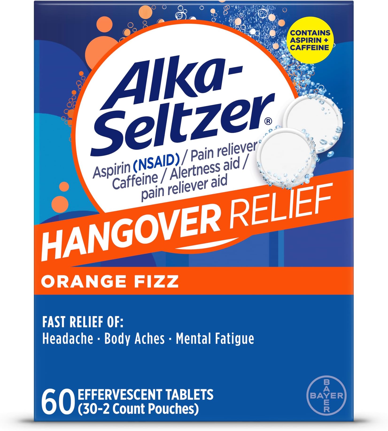 Hangover Relief Tablets, Fast Relief Starts In About 15 Minutes for Headaches, Body Aches & Mental Fatigue, Bachelorette & Bachelor Party Packs 60 Count