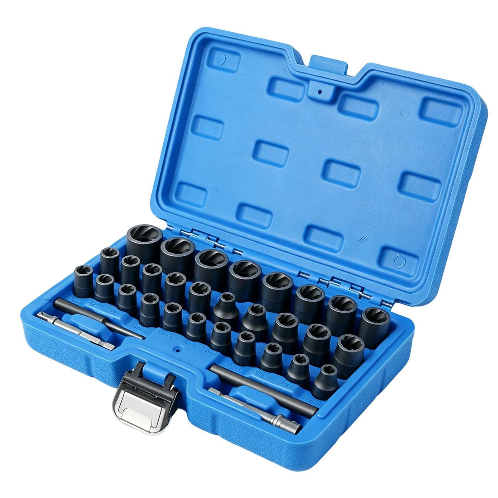 Kit Estrattore per Viti Set Universale Rimozione da Trentatré Pezzi | Utensile per Bulloni Danneggiati per Elementi di Fissaggio Arrugginiti su Telai Moto Macchinari Officine