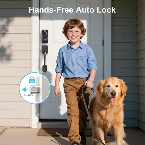 Miniatura 5 de Cerradura de puerta de entrada sin llave WiFi integrada cerrojo de seguridad Hornbill Cerradura inteligente para puerta delantera, cerradura de