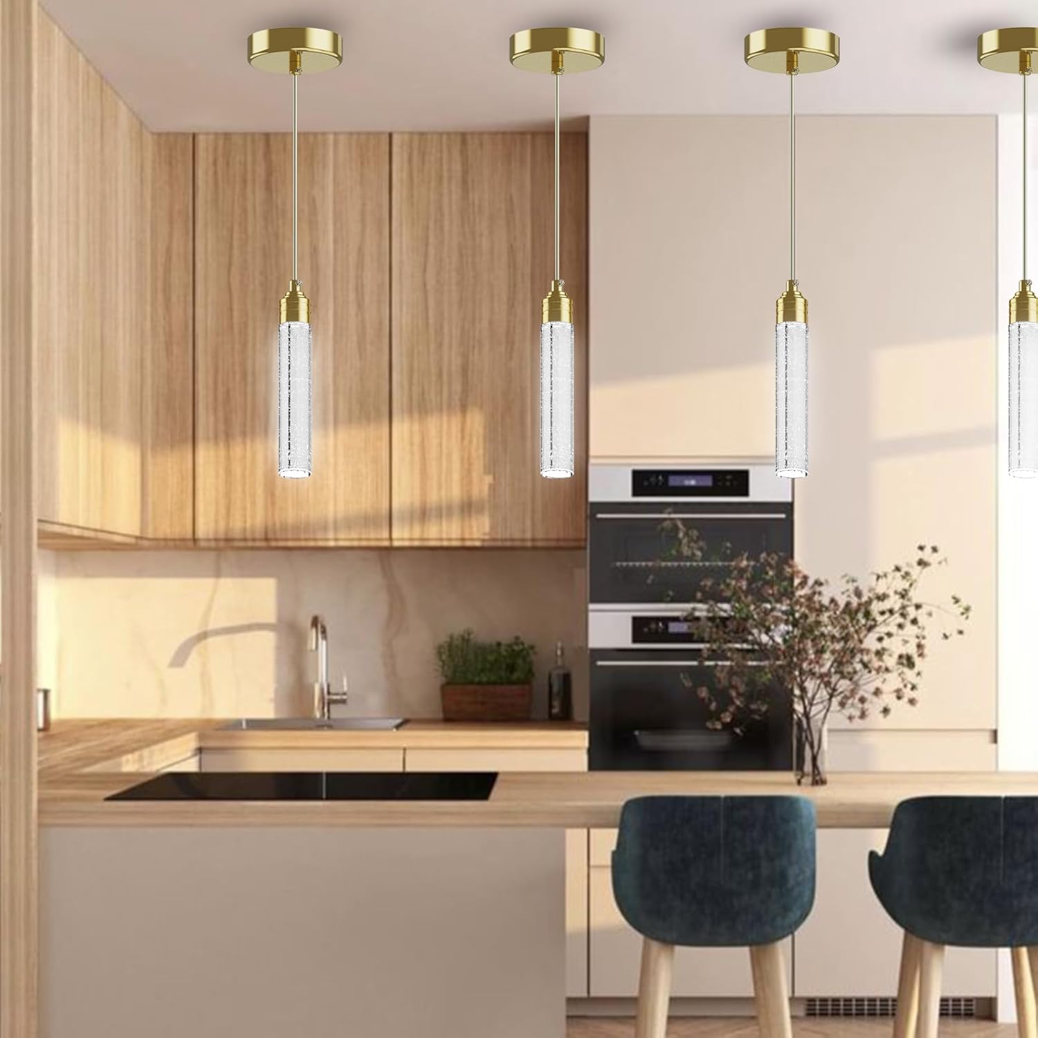 Modern LED Pendant Lights,Modern Hanging Fixture Kitchen Island Dining Room, 3CCT Adjustable Temperature (3000K/4500K/6000K),for Dining Room, Bar, Hallway
