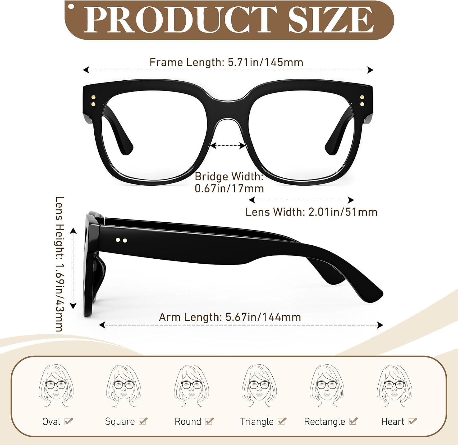 CGID Oversized Clear Lens Fake Glasses Women Men,100% UV400 Protection,Thick Big Square Frame Fashion Eyeglasses