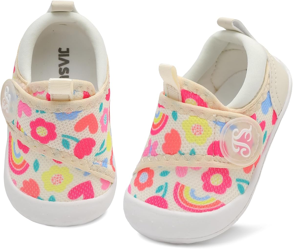 JIASUQI Infant Baby Shoes for Boys Girls First Walker Toddler Walking Shoes Barefoot Wide Toe Box Sneakers