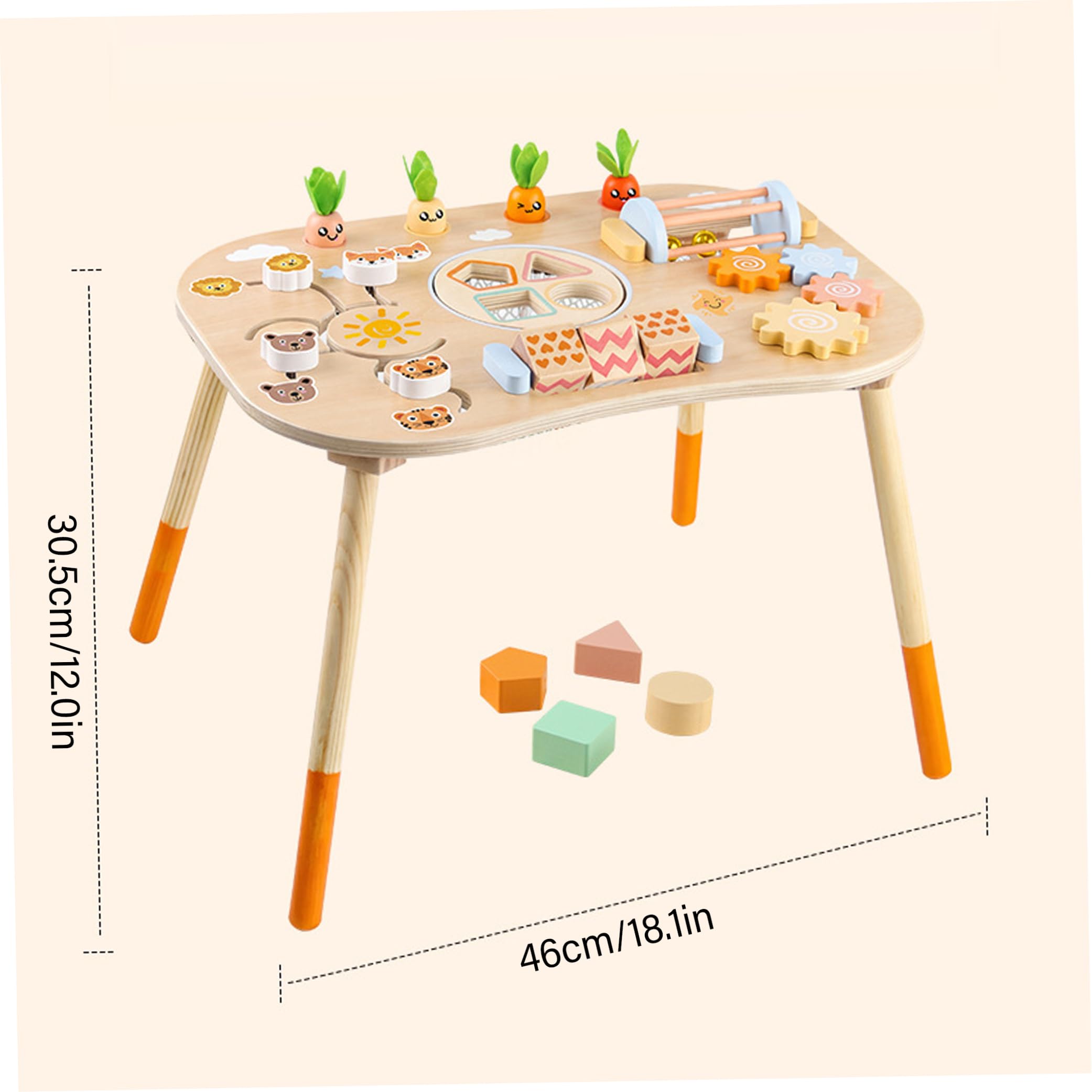 Tavolo da attività per Bambini, Tavolo da attività per Bambini, Montessori sensoriale 6 in 1 per da 1 a 3 Anni, Giocattolo in Legno per - Giallo..