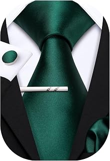 Juego de corbatas de satén formales de seda para boda, negocios, pañuelo, gemelos de colores sólidos